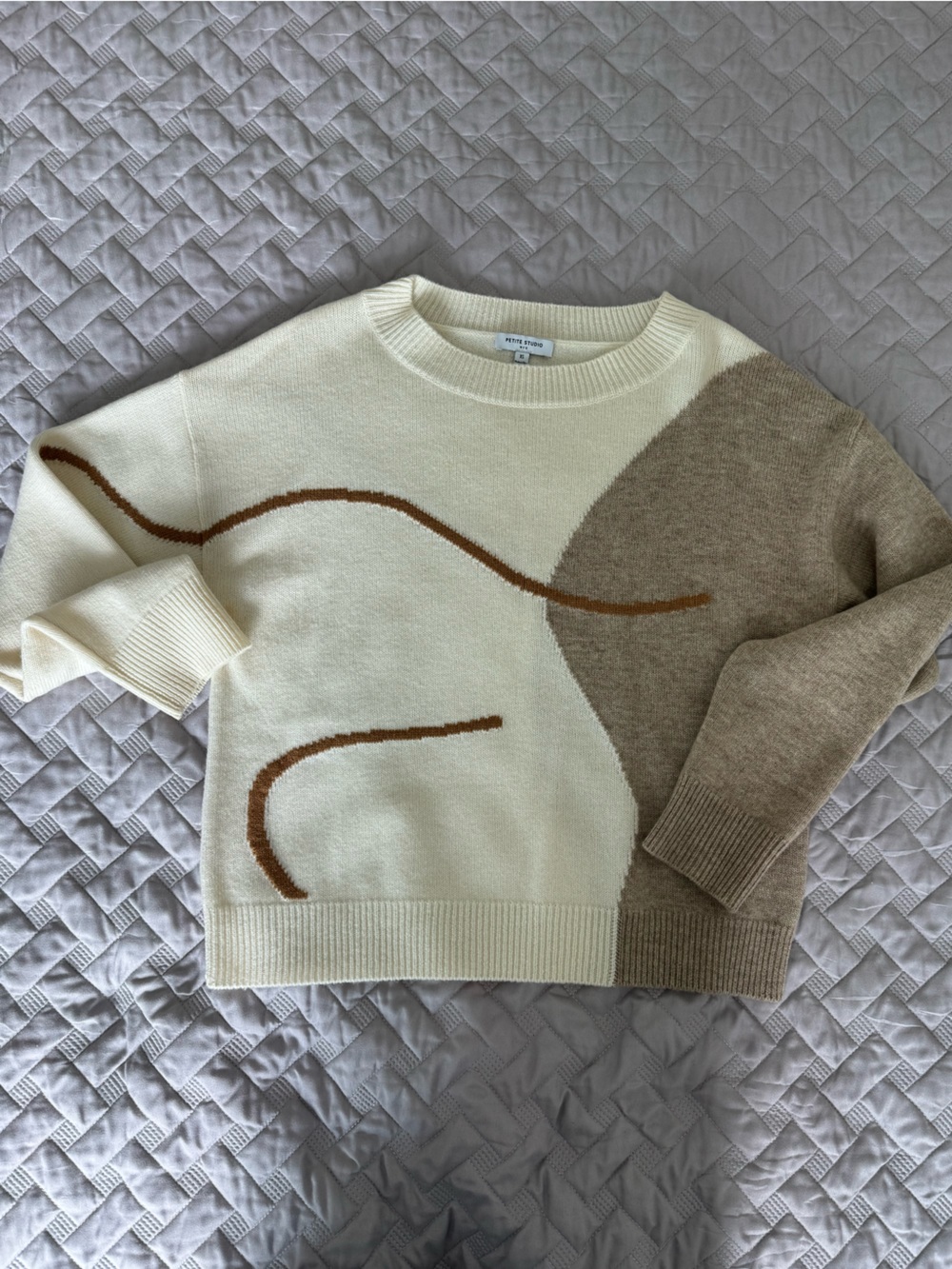 Petite Studio Beige Wool Knit Sweater